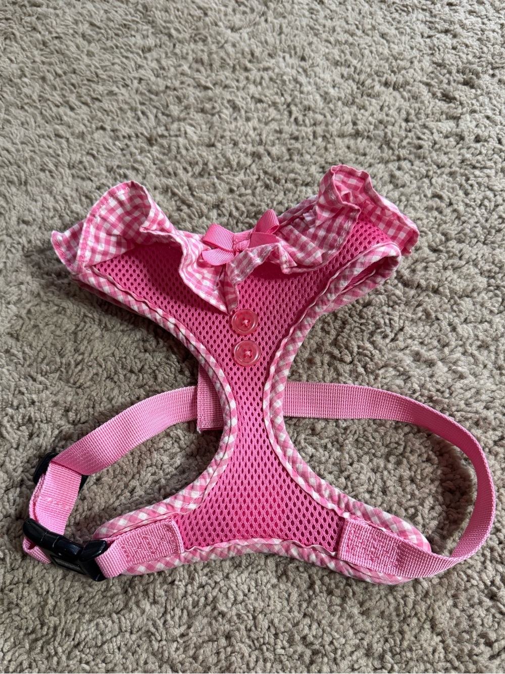 Pink Ruffled Dog Harness Vest